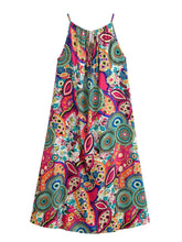 Load image into Gallery viewer, Floral Print, Backless Sexy Maxi Dress,Boho Dress with Pockets
