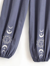 Load image into Gallery viewer, Sun Moon Embroidery Linen Cotton Bloomers Baggy Pants Yoga Trousers
