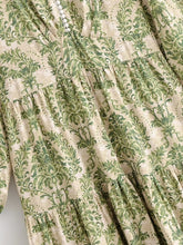 Load image into Gallery viewer, Lantern Sleeve Tiered A-Line Robe Autumn Holiday Vacation Maxi Dress
