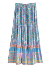 Load image into Gallery viewer, Blue Floral Print ,Beach Bohemian Skirt,Boho Skirts
