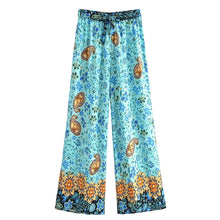 Load image into Gallery viewer, Pink Floral Print ,Bohemian Pant , Rayon Boho Pants
