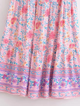Load image into Gallery viewer, Boho Skirt, Maxi Skirt, Wild Pink Flower

