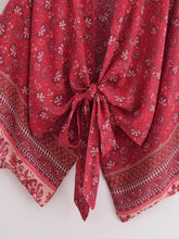 Load image into Gallery viewer, Bohemian Kimono, Boho Bikini Cover-ups,Red Floral
