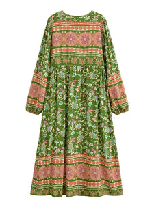 Sun Floral Print, Bohemian Maxi Dress, Boho Dress Robe