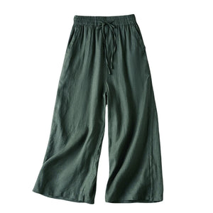 Solid  Linen Cotton ,Bohemian Pants