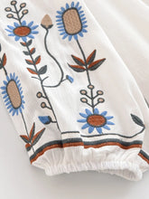 Load image into Gallery viewer, Floral Embroidery, Linen Cotton Shirts ,Boho Blusas
