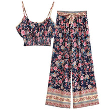 Load image into Gallery viewer, Floral Print Two Piece Suits  2 Pieces Boho Sets
