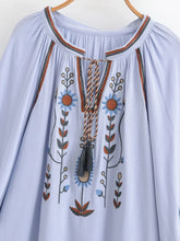Load image into Gallery viewer, Floral Embroidery, Linen Cotton Shirts ,Boho Blusas
