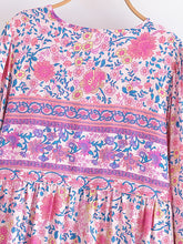 Load image into Gallery viewer, Pink Floral Print ,Beach Bohemian Maxi Dresses ,Boho Dress
