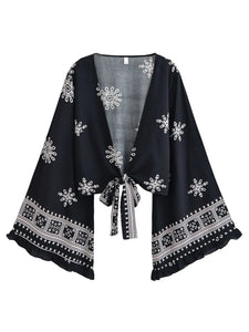 Wild Floral Print ,Boho Kimono,Bikini Cover-ups