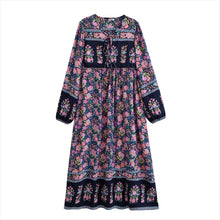 Load image into Gallery viewer, Peacock Green Floral ,Beach Bohemian Maxi Dress,Holiday Boho Dress
