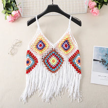 Load image into Gallery viewer, Hollow Out Floral EmbroideryBohemian Knitted  Boho Camis
