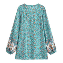 Load image into Gallery viewer, Floral Printed  Boho Blouse Shirts  Bohemian Blusas Tops
