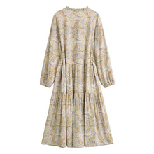 Load image into Gallery viewer, Women Floral Print  Tiered Long Dress Bohemian Beach Maxi Dress
