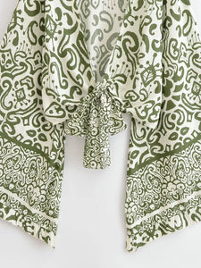 Wild Floral ,Short Kimono ,Bikini Boho Cover-ups
