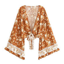 Load image into Gallery viewer, Wild Floral Print ,Boho Kimono,Bikini Cover-ups
