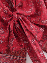 Load image into Gallery viewer, Bohemian Kimono, Boho Bikini Cover-ups,Red Floral
