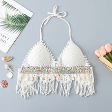 Load image into Gallery viewer, Hollow Out Tassel , Crop Tops Bohemian Vest,Boho Knitted Camis
