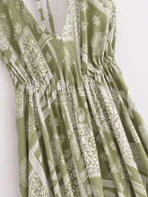 Load image into Gallery viewer, Floral Print ,Backless Sexy Beach Bohemian Dress,, High-Low Boho Dress
