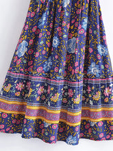 Load image into Gallery viewer, Green Wild Floral-Wrap Boho Mini Dress
