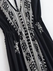 Wild Floral ,Backless Sexy Maxi Dress , High-Low Tassel Strapless Boho Dress