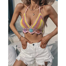 Load image into Gallery viewer, Hollow Out,Sleeveless Crop Tops,Boho Floral Camis
