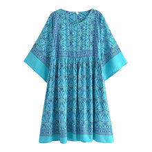 Load image into Gallery viewer, Red Floral Print,Vacation Mini Dress, Boho Sundress
