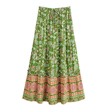 Load image into Gallery viewer, Wild Floral Print ,Bohemian Skirt with Pockets,Ruffles Boho Skirt
