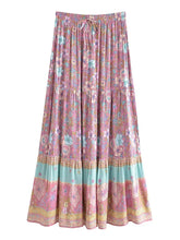 Load image into Gallery viewer, Blue Floral Print ,Beach Bohemian Skirt,Boho Skirts
