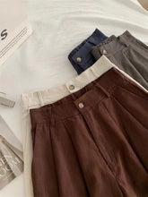 Load image into Gallery viewer, Boho Linen Blend Pleated Shorts Wide Leg Shorts with Pockets
