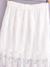 Load image into Gallery viewer, White Mesh Embroidery,Wedding Pleated Skirt, Boho Skirts
