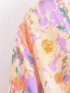 Wild Floral Print ,Short Kimono ,Bikini Cover-ups