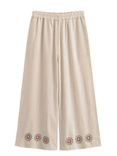 Load image into Gallery viewer, Wild Floral Embroidery ,Bohemian Wide Leg Pants,Boho Trousers
