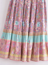 Load image into Gallery viewer, Blue Floral Print ,Beach Bohemian Skirt,Boho Skirts
