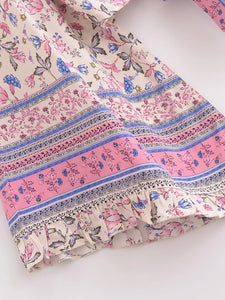 Wild Floral Print ,Short Kimono ,Bikini Cover-ups