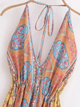 Load image into Gallery viewer, Wild Floral ,Open Back,Strapless Boho Dress
