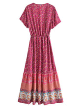 Load image into Gallery viewer, Floral Print Bat Sleeve Beach Bohemian Maxi Dresses Robe
