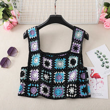 Load image into Gallery viewer, Hollow Out Tank Tops Bohemian Vest Boho Rainbow Tassel Knitted Camis
