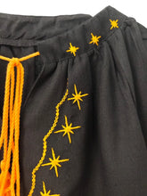 Load image into Gallery viewer, Star Moon Embroidery, Linen Cotton Blouse,Lace-up Tassel Boho Shirts
