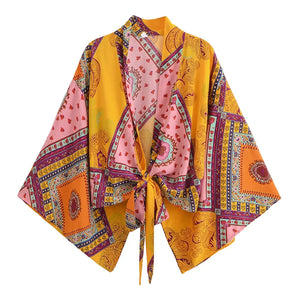 Bohemian Kimono, Boho Bikini Cover-ups,Multi Floral