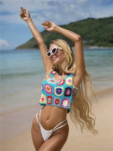 Load image into Gallery viewer, Hollow Out Tank Tops, Bohemian Vest,Rainbow Tassel Knitted Camis
