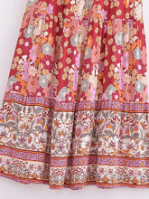 Load image into Gallery viewer, Boho Skirt, Pink Floral ,Bohemian Maxi Skirts
