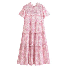 Load image into Gallery viewer, Boho Floral Print Maxi Dress Summer Elegant Ruffle Tiered Dress
