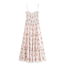 Load image into Gallery viewer, Floral Print Maxi Dress Boho Strap Tiered Dress Vacation Robe
