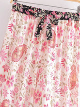 Load image into Gallery viewer, Pink Floral Print ,Bohemian Pant , Rayon Boho Pants
