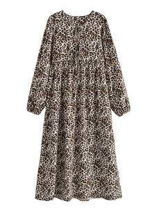 Leopard Print,Bohemian Dress,Boho Dress Robe