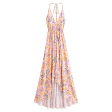 Load image into Gallery viewer, Wild Floral ,Open Back,Strapless Boho Dress
