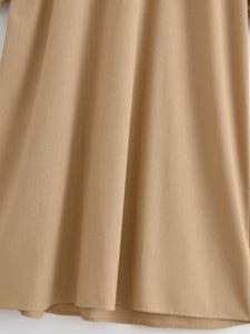 Retro Linen Cotton,Wheat Emberoidery, Lantern Sleeve Boho Maxi Dress