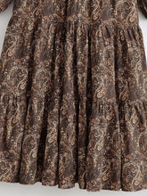 Load image into Gallery viewer, Lantern Sleeve Tiered A-Line Robe Autumn Holiday Vacation Maxi Dress
