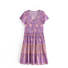 Load image into Gallery viewer, Floral print , Bohemian mini dress,Boho dresses
